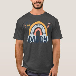 Papa Boho Rainbow Birthday Matching Pap Daughter T-shirt