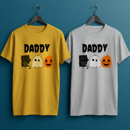 Papa Boo Oranje Black Halloween Family Matching T-shirt