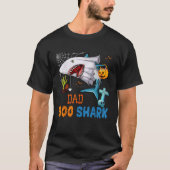 Papa Boo Shark Halloween Shark Kostuum Geest Met P T-shirt (Voorkant)