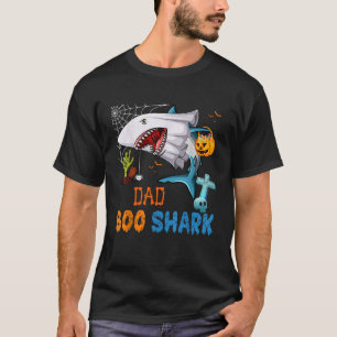 Papa Boo Shark Halloween Shark Kostuum Geest Met P T-shirt