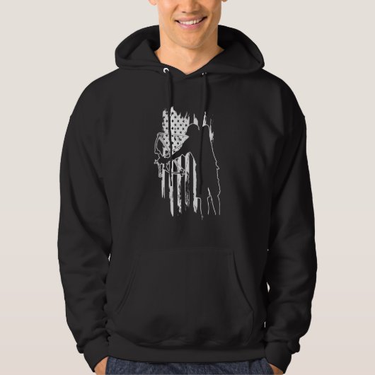 Papa Bowfish Archer American Flag Hoodie (Voorkant)