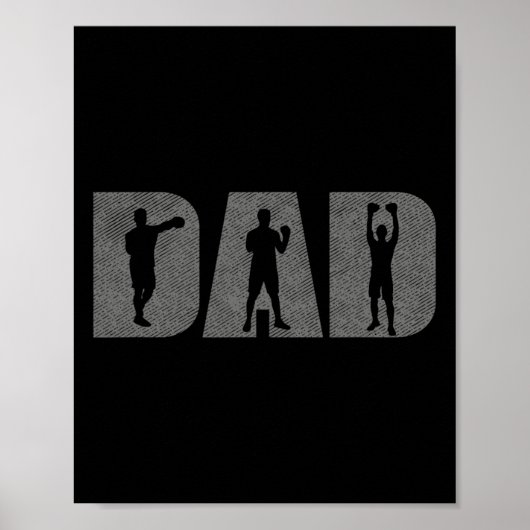 Papa Boxer Vaders Dag Boksen Liefhebber Box Gift T Poster (Voorkant)