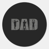 Papa Boxer Vaders Dag Boksen Liefhebber Box Gift T Ronde Sticker (Voorkant)