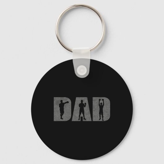 Papa Boxer Vaders Dag Boksen Liefhebber Box Gift T Sleutelhanger (Voorkant)
