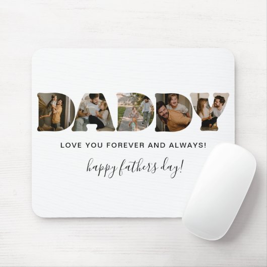 PAPA Brief Fotocollage Vaderdag Muismat (Met muis)