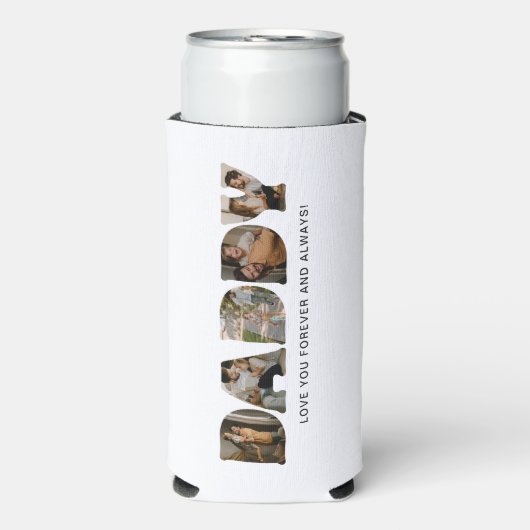 PAPA Brief Fotocollage Vaderdag Seltzer Blikjeskoeler (Seltzer Voorkant)