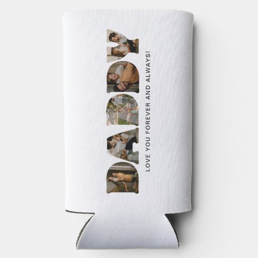 PAPA Brief Fotocollage Vaderdag Seltzer Blikjeskoeler (Achterkant)