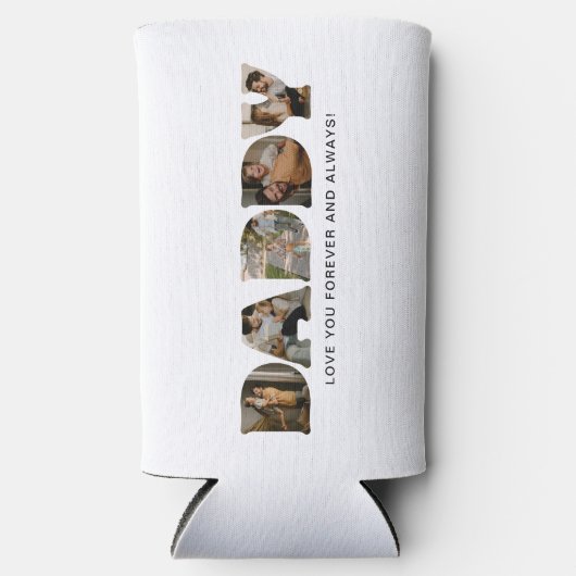 PAPA Brief Fotocollage Vaderdag Seltzer Blikjeskoeler (Voorkant)