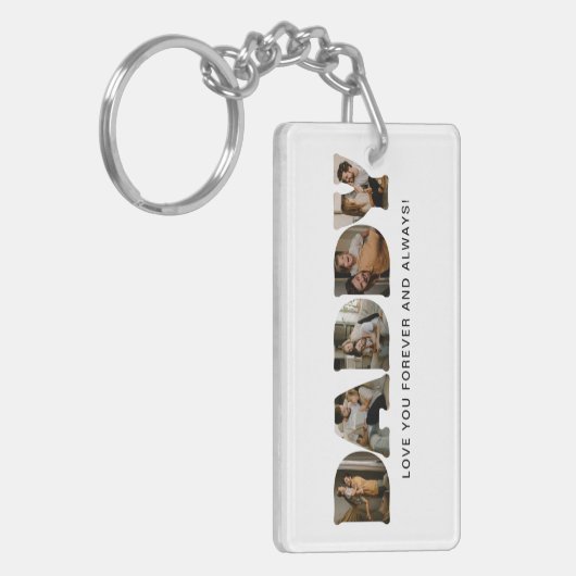 PAPA Brief Fotocollage Vaderdag Sleutelhanger (Voorkant Links)