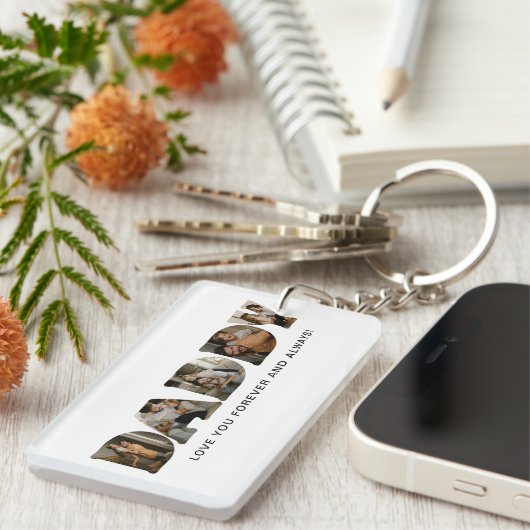 PAPA Brief Fotocollage Vaderdag Sleutelhanger (Voorkant Rechts)