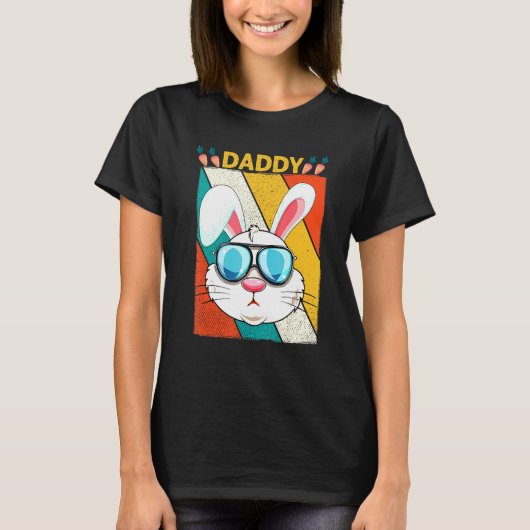 Papa Bunny Bunny Easter met bril voor T-shirt (Voorkant)