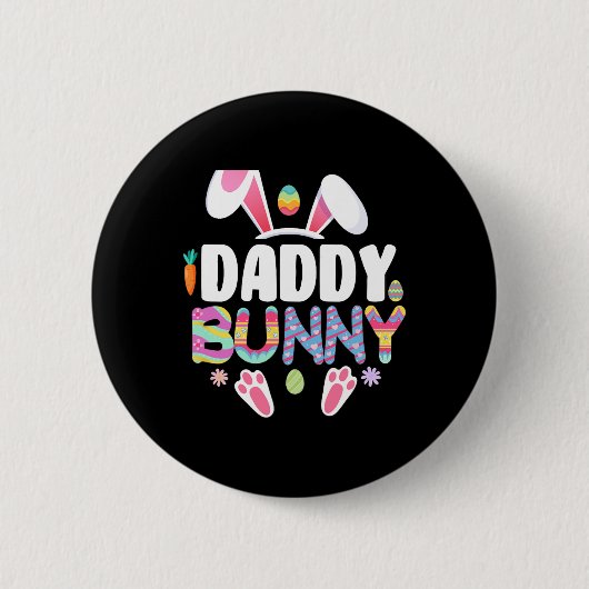 Papa Bunny Familie Matching Paas Ears Bunny Vader Ronde Button 5,7 Cm (Voorkant)