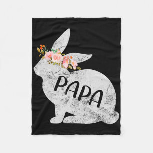 Papa Bunny Matching Familie Bloemen Konijn Konijn Fleece Deken