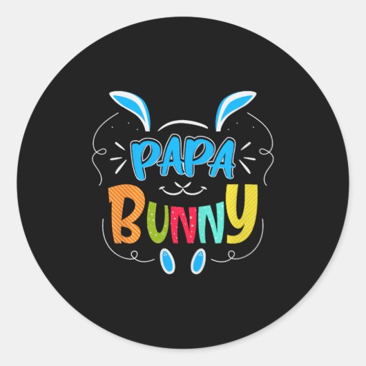 Papa Bunny Premium Tri-blend Ronde Sticker (Voorkant)