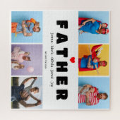 Papa cadeau 6 Fotocollage Vaderdag Gift Legpuzzel (Horizontaal)
