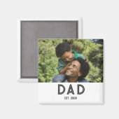 Papa cadeau met foto Vaderdag magneet (Voorkant / Achterkant)