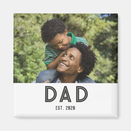 Papa cadeau met foto Vaderdag magneet (Voorkant)