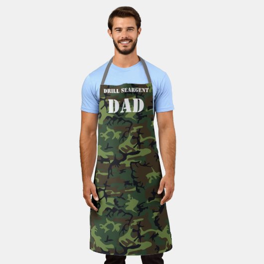 Papa Camouflage Camo Print Legerveteraan  Schort (Gedragen)