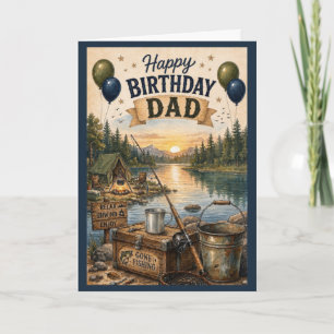 Papa Camping Verjaardag Kaart
