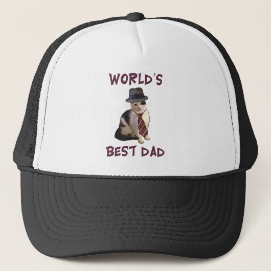 Papa Cat: Beste vader van de wereld Trucker Pet (Voorkant)