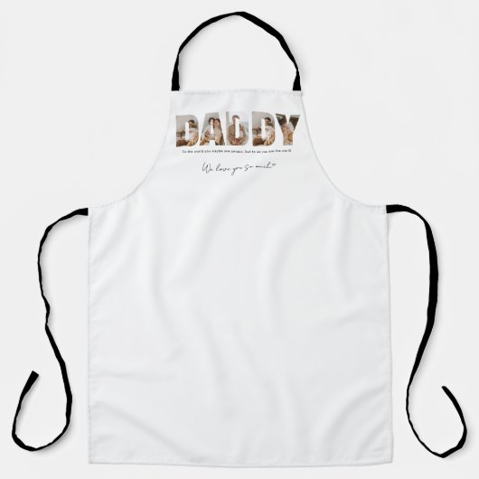 Papa Chef Fotocollage Vaderdag Schort (Voorkant)