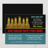 Papa-chelor Party Pub kruipt luier-bier-uitnodigin Kaart (Voorkant / Achterkant)