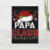 Papa Claus Christmas Lights Santa Hat Pajama Famil Kaart (Voorkant)