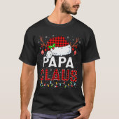 Papa Claus Christmas Lights Santa Hat Pajama Famil T-shirt (Voorkant)