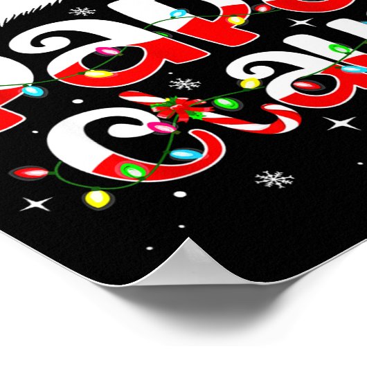 Papa Claus Funny Christmas Lights Pajama Family Ma Poster (Hoek)