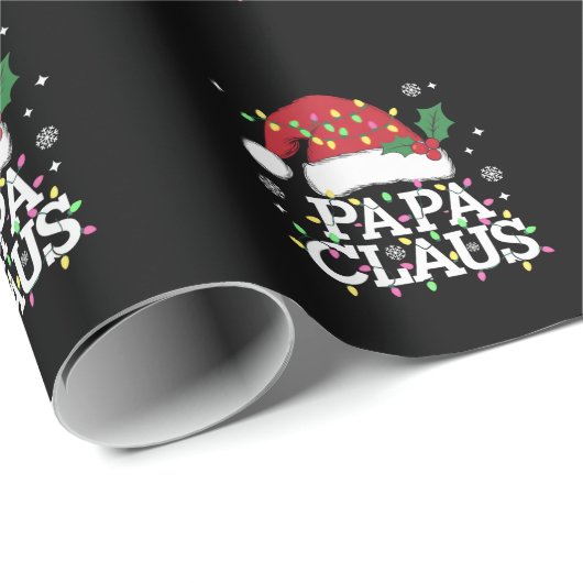 Papa Claus kerstlampjes Pajama familie komt overee Cadeaupapier (Rol Hoek)