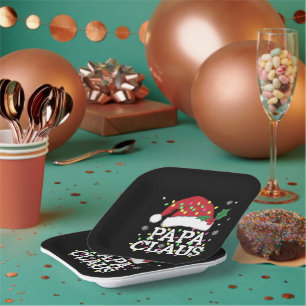 Papa Claus kerstlampjes Pajama familie komt overee Papieren Bordje