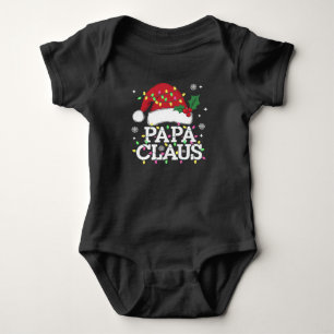Papa Claus kerstlampjes Pajama familie komt overee Romper