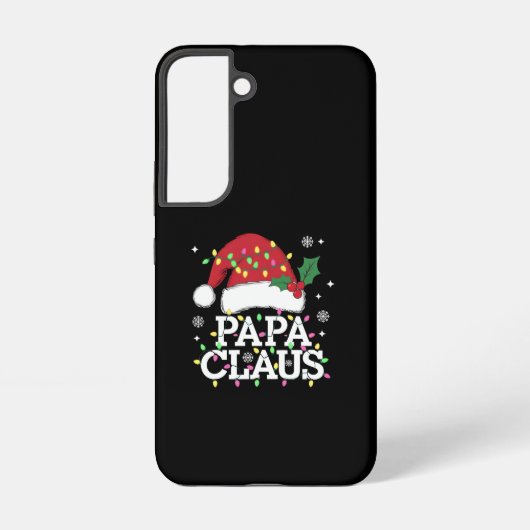 Papa Claus kerstlampjes Pajama familie komt overee Samsung Galaxy Hoesje (Achterkant)