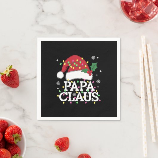 Papa Claus kerstlampjes Pajama familie komt overee Servet (Insitu)
