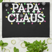 Papa Claus kerstlampjes Pajama familie komt overee Theedoek (Gevouwen)