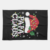 Papa Claus kerstlampjes Pajama familie komt overee Theedoek (Horizontaal)