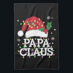 Papa Claus kerstlampjes Pajama familie komt overee Theedoek<br><div class="desc">Papa Claus kerstlampjes Pajama familie komt overeen</div>