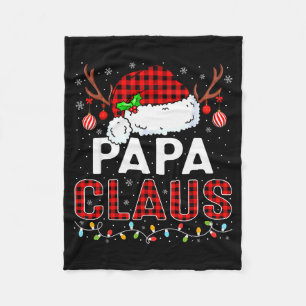 Papa Claus Kerstlichten Kerstman Hoed Pyjama Famil Fleece Deken