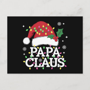 Papa Claus Kerstlichten Pyjama Familie Matching Briefkaart