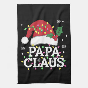 Papa Claus Kerstlichten Pyjama Familie Matching Theedoek