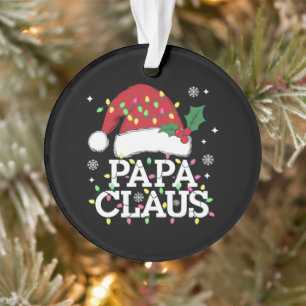 Papa Claus Kerstverlichting Pyjama Familie Matchin Ornament