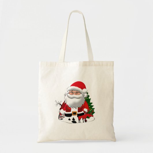 Papa Claus met een rendier Tote Bag (Voorkant)
