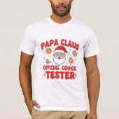 Papa Claus – Official Cookie Tester | Funny Christ T-shirt (Voorkant)