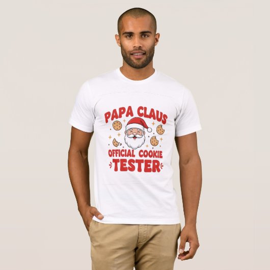 Papa Claus – Official Cookie Tester | Funny Christ T-shirt (Voorkant volledig)