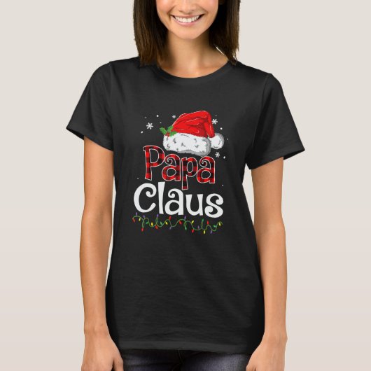 Papa Claus Santa Christmas Pajama Matching Family T-shirt (Voorkant)