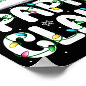 Papa Claus Santa Hat Christmas Lights Pajama Famil Poster (Hoek)