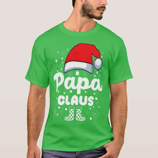 Papa Claus Santa Hat kerstfamilie T-shirt (Voorkant)