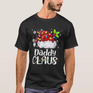 Papa Claus Santa Hat Kerstmis Lichte Kerstfamilie T-shirt