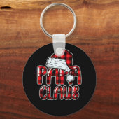 Papa Claus Santa Hat Red Buffalo met kerstmis Sleutelhanger (Voorkant)