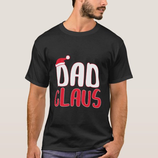 Papa Claus T-shirt bijpassend kerstkerstkostuum (Voorkant)